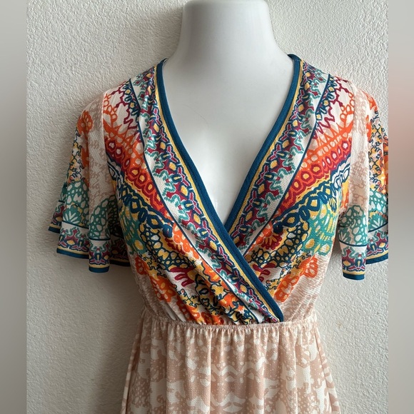 Flying Tomato MulticolorV-Neck  Maxi Dress S - Picture 5 of 10